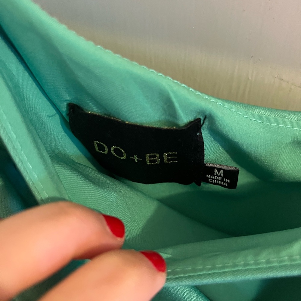 DO+BE Aqua One Shoulder Romper With Pockets.